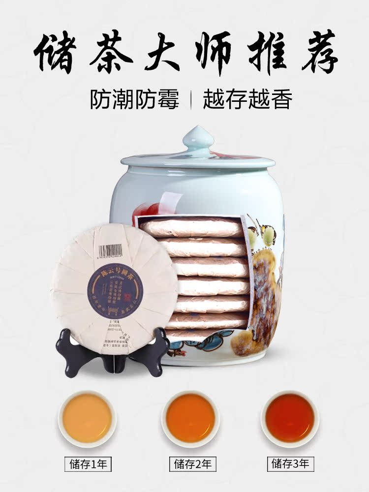 Jingdezhen ceramic tea set blooming flowers porcelain tea pot of large capacity storage tea tea storage sealed cylinder wake furnishing articles