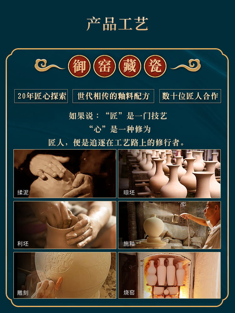 Jingdezhen ceramic vases, flower arrangement of Chinese style restoring ancient ways the desktop furnishing articles office sitting room adornment bedroom TV ark