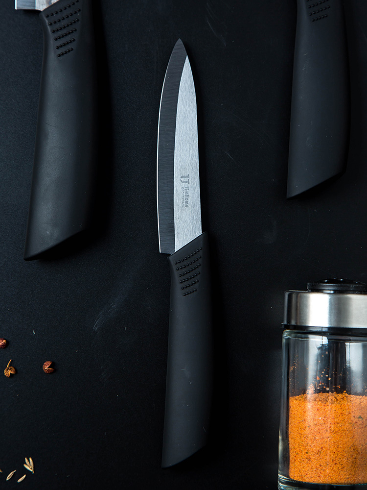 Black ceramic kitchen knife to fruit peeler six sets of household kitchen ceramic paring knife knife