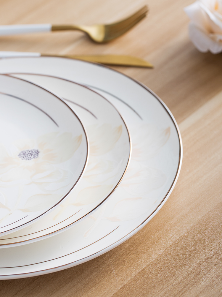 Cutlery set dishes home European 56 skull bowls yellow up phnom penh dish to eat bowl chopsticks jingdezhen ceramic combination