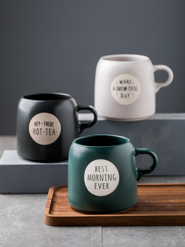 European large mugs creative household pot - bellied cup oatmeal for breakfast cup of high - capacity ceramic cups of coffee cup