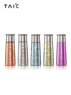 dụng cụ nấu nướng TAIC nguyên chất titan giữ nhiệt cốc 2 lớp ngoài trời di động titan cốc tươi mát và sức khỏe trà nam cao cấp cốc nước giữ nhiệt cốc lò nướng camping dụng cụ xào nấu 