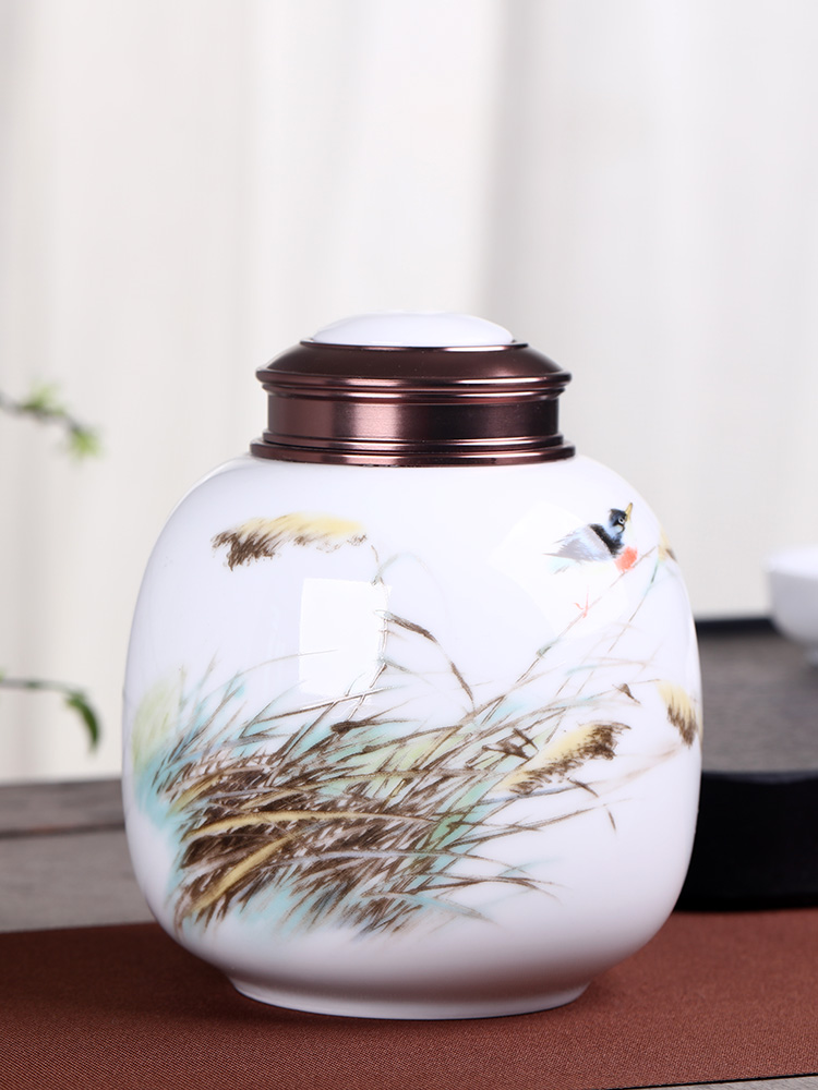 Portable put small POTS of tea pu - erh tea box ceramic pot seal pot receives large household