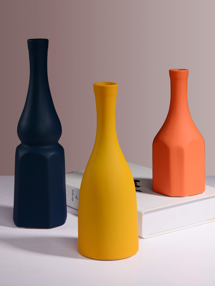 Boreal Europe style morandi ceramic vase furnishing articles sitting room art flower arranging dried flower adornment ins wind floret bottle