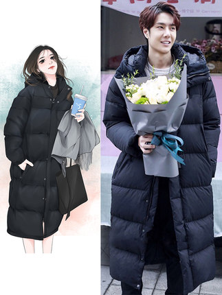 中戏羽绒服男女过膝长款2021年新款东大门加厚宽松艺考白鸭绒外套 第67张