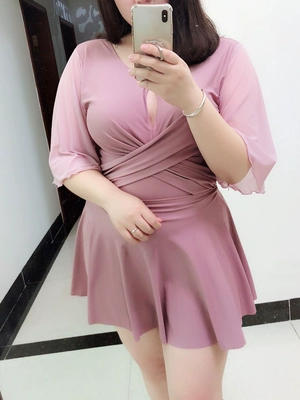 Áo tắm size lớn nữ béo mm200 kg bụng thon thả lỏng gợi cảm kiểu dáng nóng bỏng của váy lò xo cộng với phân bón XL