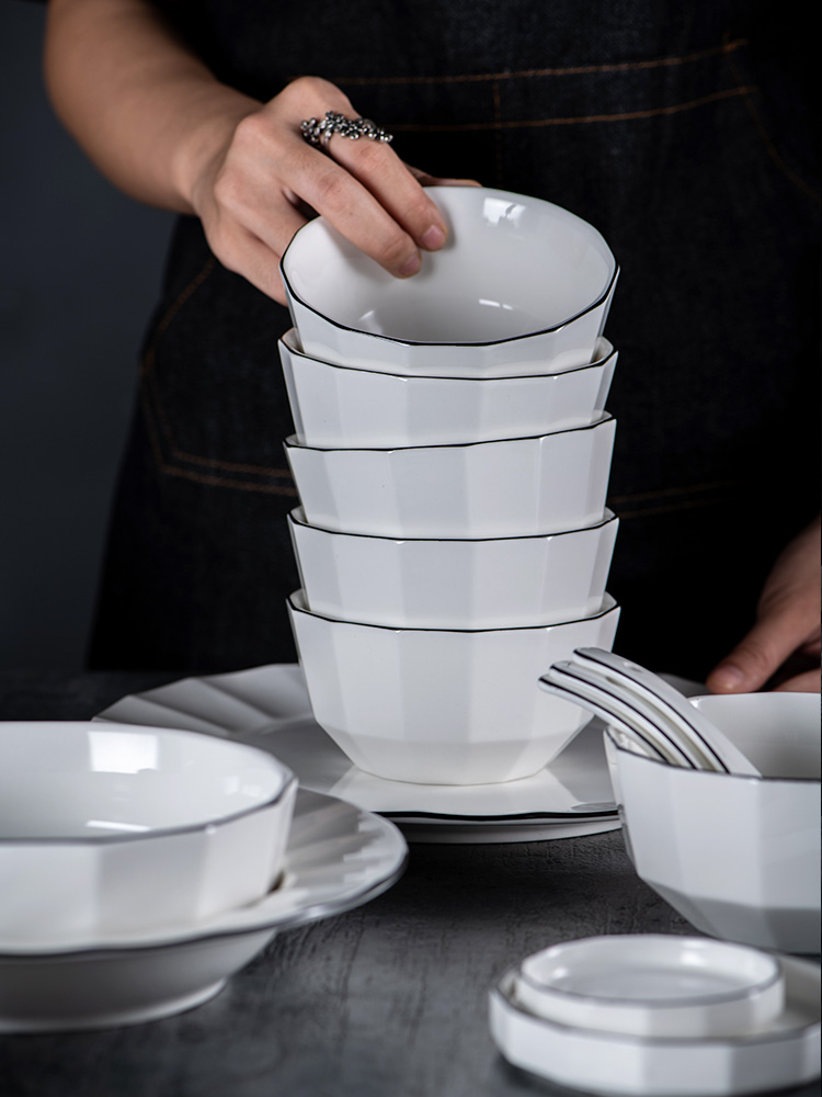 Ceramic bowl suit household Japanese eat bowl, lovely salad bowl Nordic tableware tableware soup bowl dorm mercifully rainbow such use