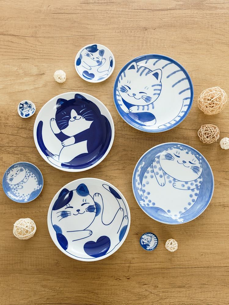 Japanese and wind household ceramics express cat plate Japan creative dish bowl of soup bowl rainbow such as bowl dish dish dish