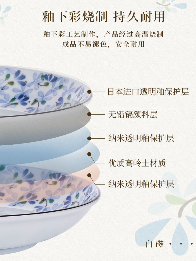 Small bluetooth Japanese - style tableware ceramic bowl tao interest in Japanese household rice bowls bowl of soup bowl rainbow such to use single light peak