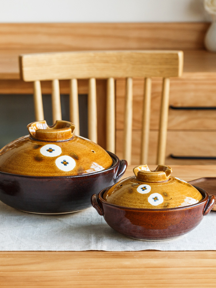 Tao interest of which burn in earthenware pot pot soup household gas soil yellow seto grass imported from Japan Japanese small saucepan