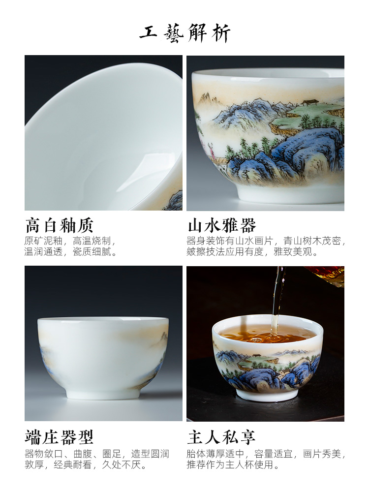 The big new color grey twilight teacups hand - made ceramic kung fu masters cup sample tea cup full of jingdezhen tea service by hand