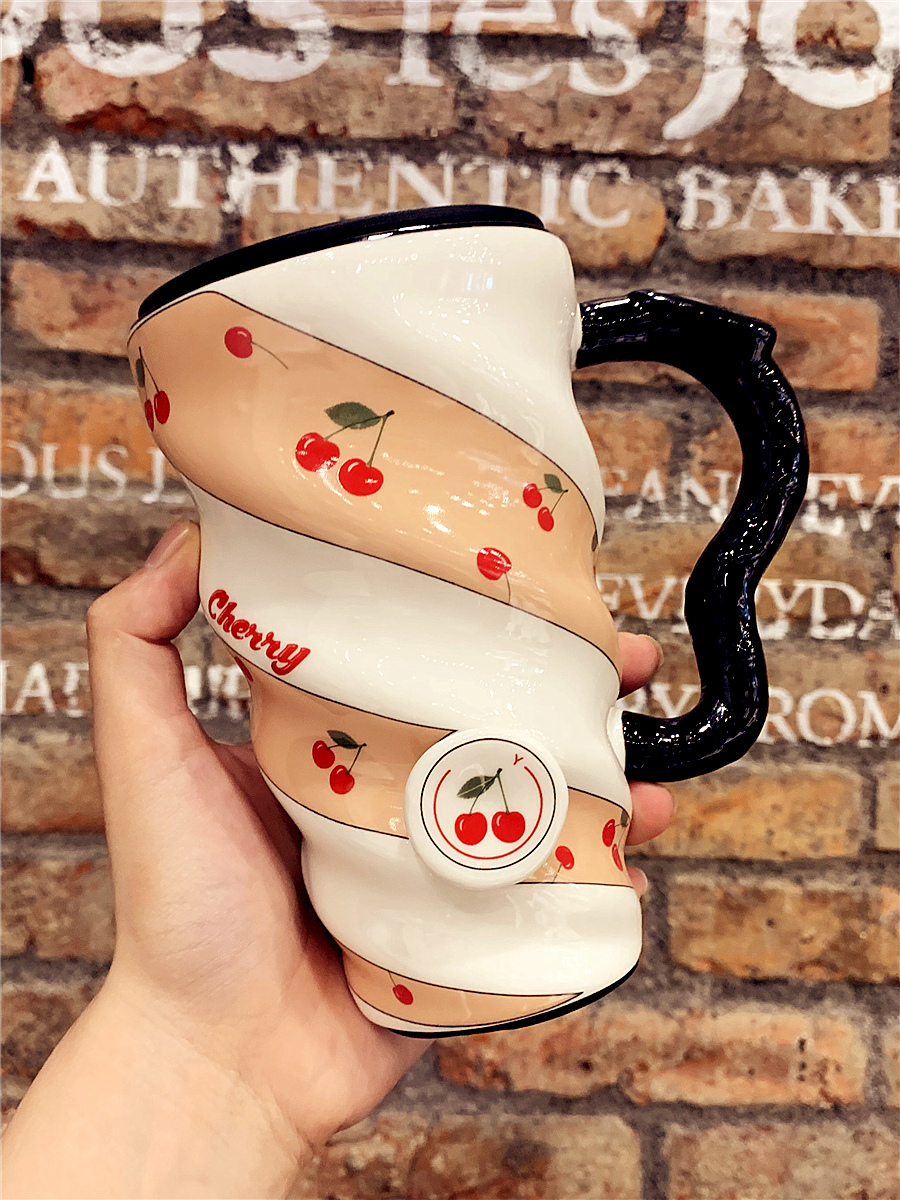 Ms han edition creative girl heart ceramic cup fresh male household coffee cup ins web celebrity express keller
