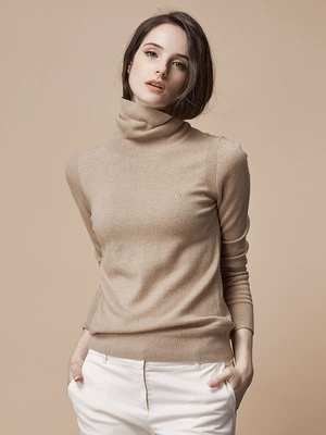 Áo len len của Hazzys Haggis Áo len len đan len cổ tròn cashmere Áo len nữ cổ áo len - Áo len thời trang nữ 2021 Áo len