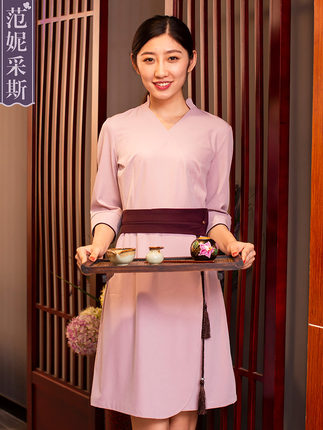 范妮采斯 2018新款养生SPA美容院工作服连衣