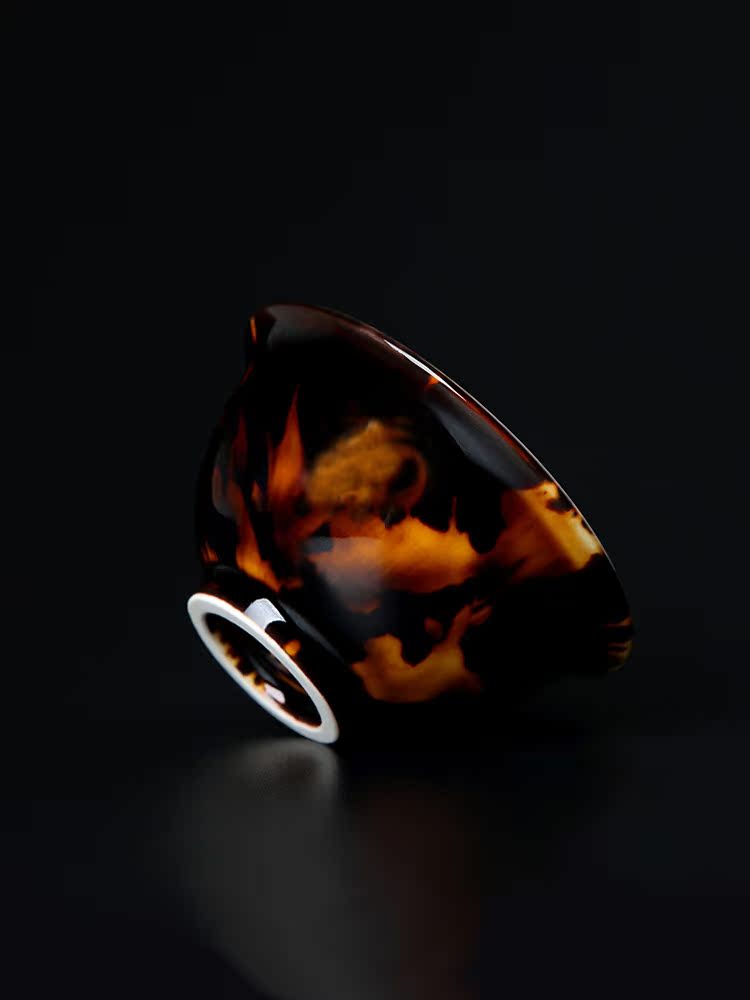 Jingdezhen hawksbill temmoku lamp that kung fu tea cup personal special master cup single cup large pressure hand cup sample tea cup