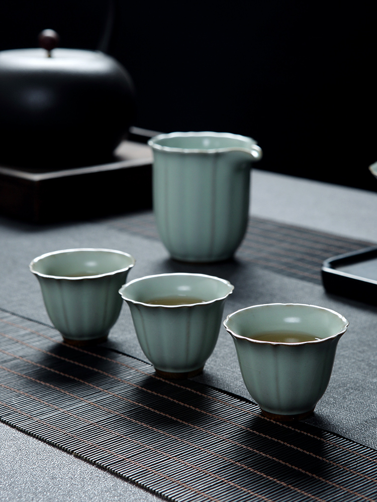 Jingdezhen your up ceramic kung fu tea set suit household light much the see colour of a complete set of tea tureen tea cups Chinese style