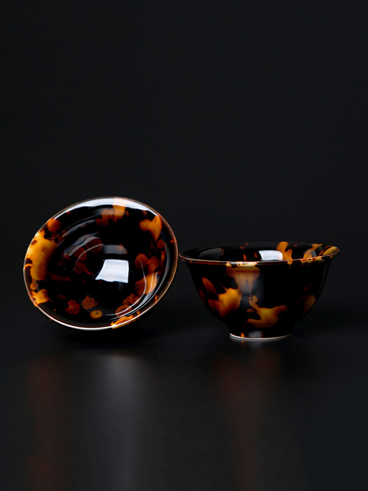 Jingdezhen hawksbill temmoku lamp that kung fu tea cup personal special master cup single cup large pressure hand cup sample tea cup
