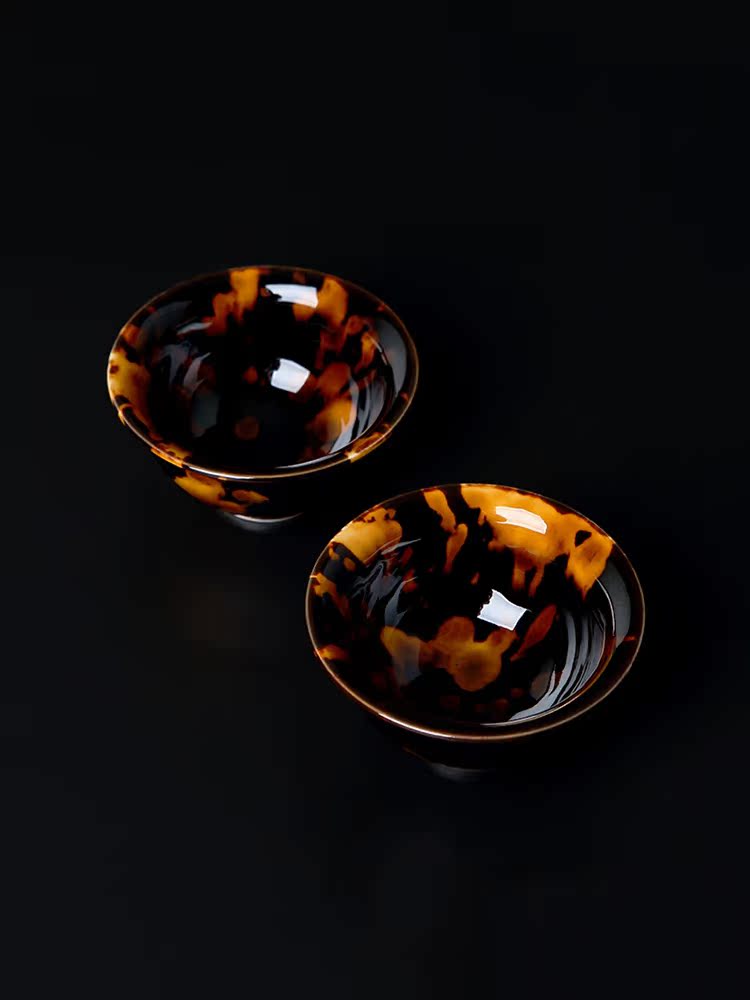 Jingdezhen hawksbill temmoku lamp that kung fu tea cup personal special master cup single cup large pressure hand cup sample tea cup