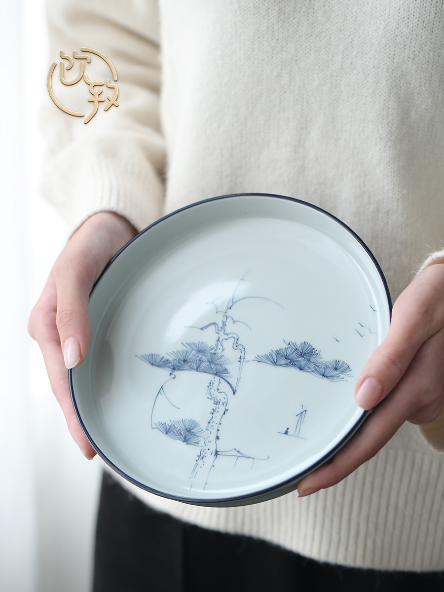 Ultimately responds to clay hand - made porcelain CiHu bearing dry terms plate ceramic teapot tray household bearing small tea tea tea tray