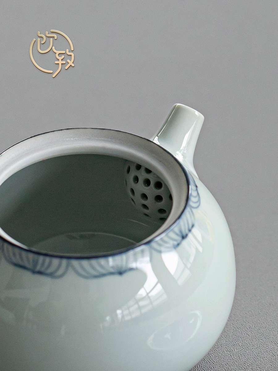 Antique hand - made teapot side to put the pot of Japanese teapot ceramic kung fu tea set manual small single pot of suits for