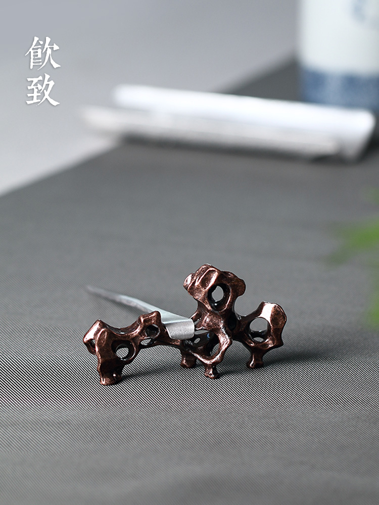 Ultimately responds to accompany antique metal shelf paperweight furnishing articles bijia tea pillow tea spoon bracket tea 6 gentleman accessories