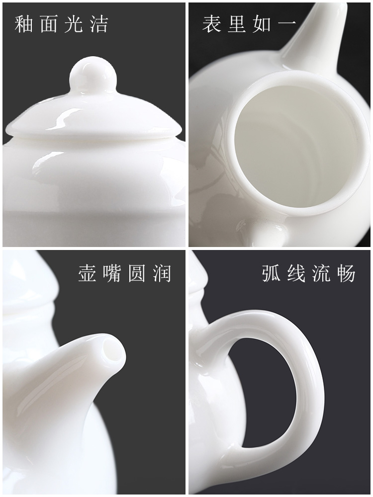 Ultimately responds to pocket mini white porcelain teapot fingertips pot small tea furnishing articles pure manual single pot ceramic not purple