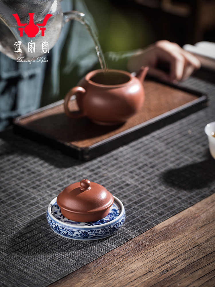 Clock home up cover place jingdezhen hand - made mackerel algae lines cover a kongfu tea accessories teapot lid cup