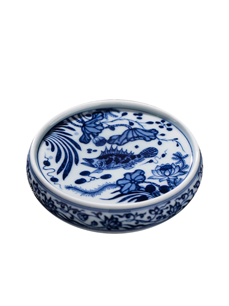 Clock home up cover place jingdezhen hand - made mackerel algae lines cover a kongfu tea accessories teapot lid cup