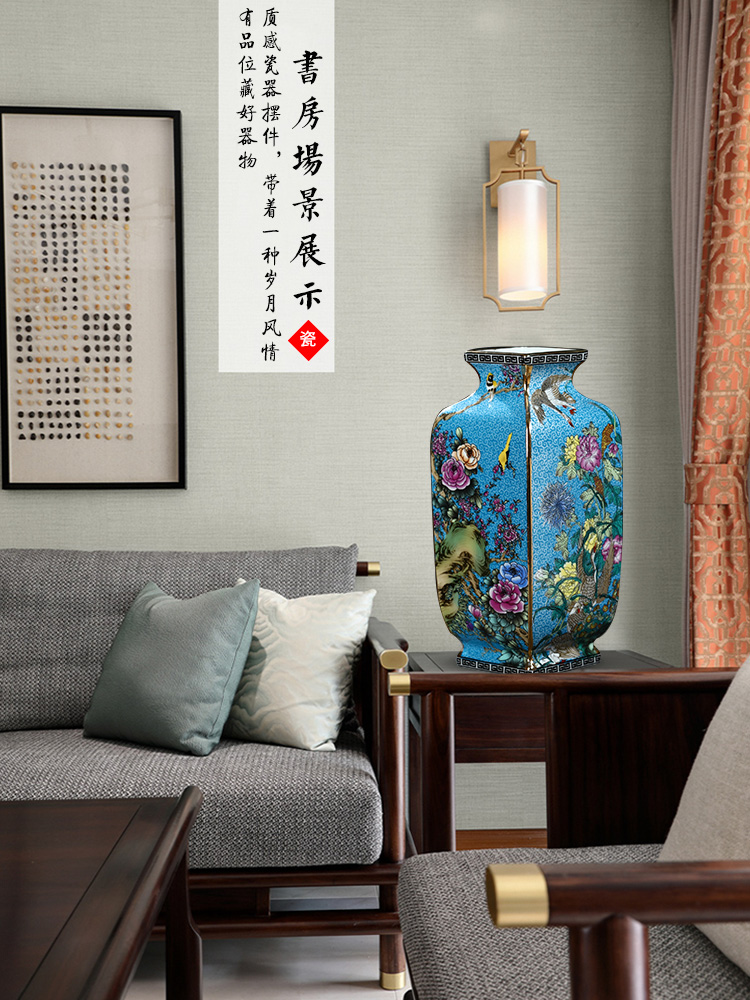 Jingdezhen ceramics enamel see colour imitation the qing qianlong vase Chinese style classical wine flower arrangement sitting room adornment ornament