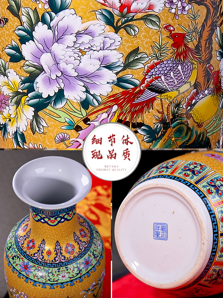Jingdezhen enamel made pottery flower arranging machine of Chinese style household porcelain vase is placed in the sitting room porch large decorative arts and crafts