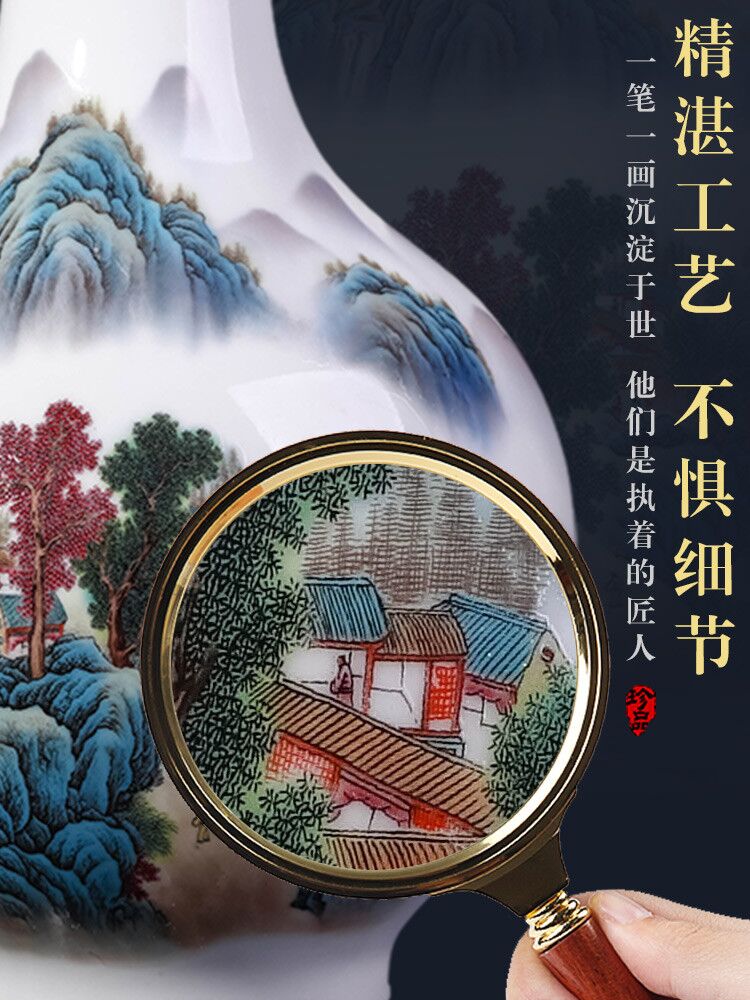 Jingdezhen ceramics powder enamel vase furnishing articles sitting room of TV ark, wine porch decoration of Chinese style household arranging flowers