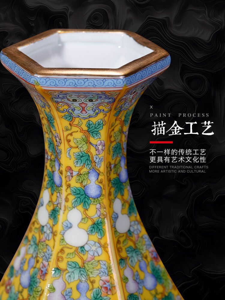 Jingdezhen ceramics live enamel antique vase of Chinese style household, sitting room porch place ornament