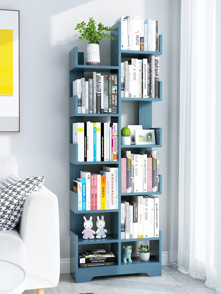 Simple kệ sách kệ phụ sàn nhà tối giản phòng khách sinh viên tiết kiệm cho trẻ em, tủ tiết kiệm không gian cuốn sách nhỏ