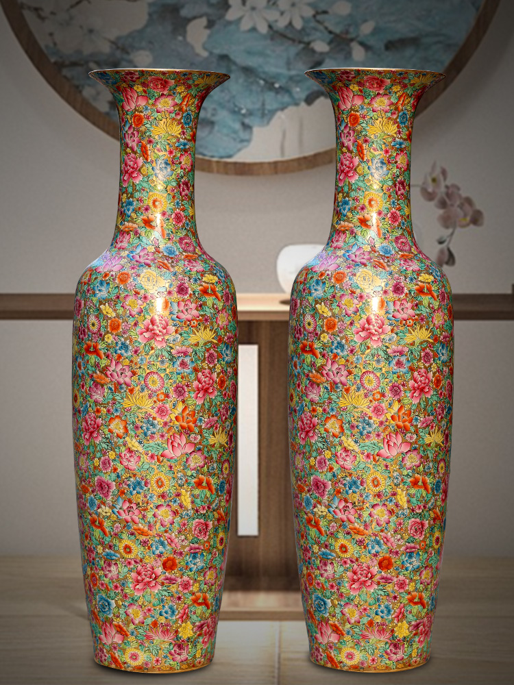 Jingdezhen ceramics of large vases, new Chinese style household courtyard sitting room TV setting wall adornment furnishing articles