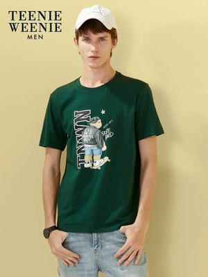 TeenieWeenieMen gấu 2019 mùa hè mới dành cho nam hoạt hình thư in hình áo thun thủy triều ngắn tay - Áo phông ngắn áo phông nam đẹp Áo phông ngắn