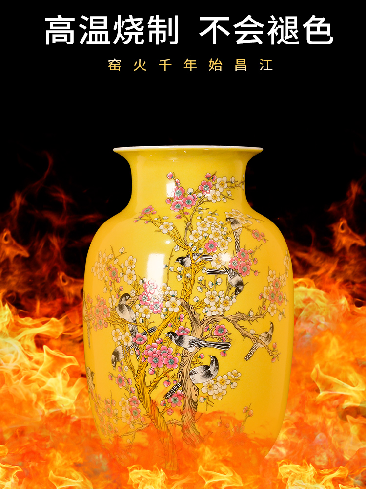 Jingdezhen ceramics beaming sitting room home decoration antique vases, flower arrangement of new Chinese style wedding furnishing articles