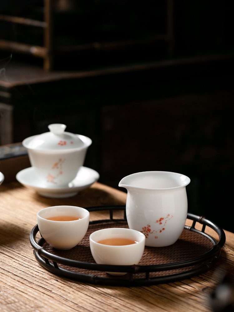 Fujian gen dehua ceramic fair keller contracted and I household hand - made white porcelain cup tea is tea sea kung fu tea set points
