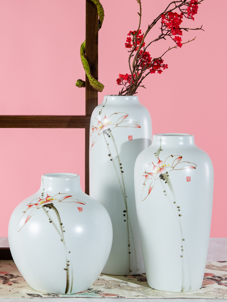 Jingdezhen Nordic floret bottle furnishing articles dried flowers flower arrangement ceramic crafts creative living room table decoration decoration
