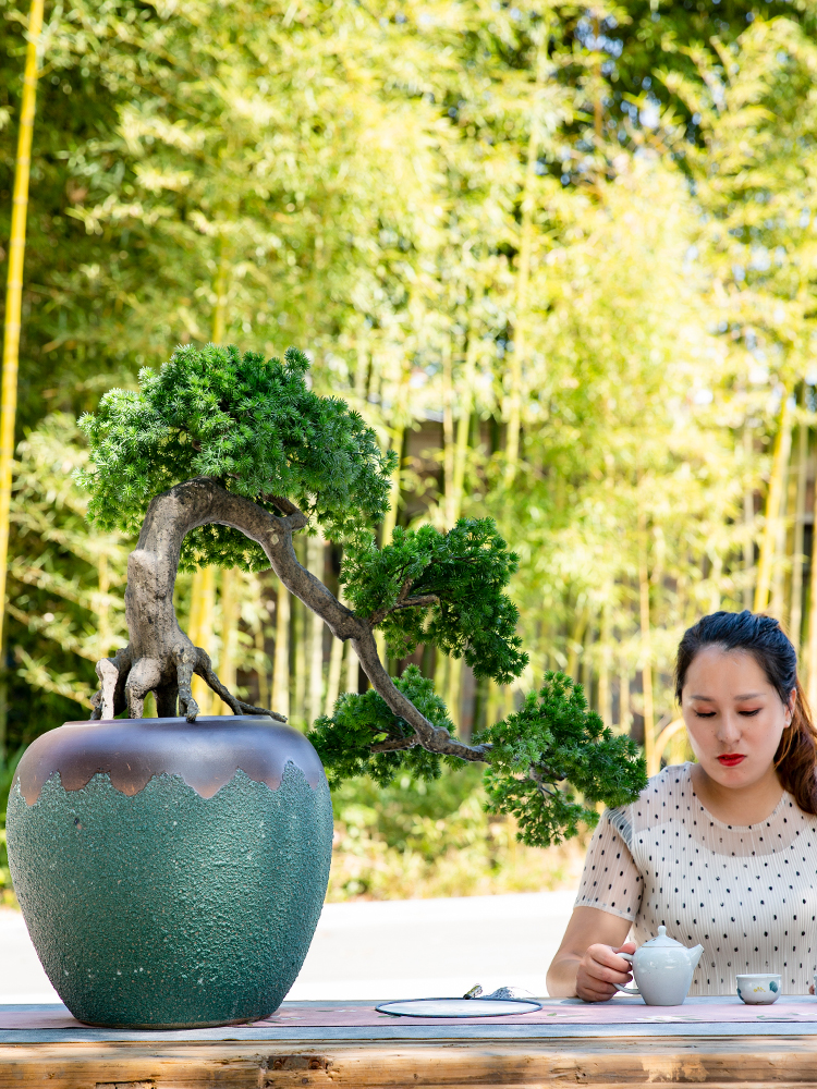 Do old jingdezhen restoring ancient ways small and pure and fresh clay pottery dried flower vase sitting room home decoration to the hotel flower arranging furnishing articles