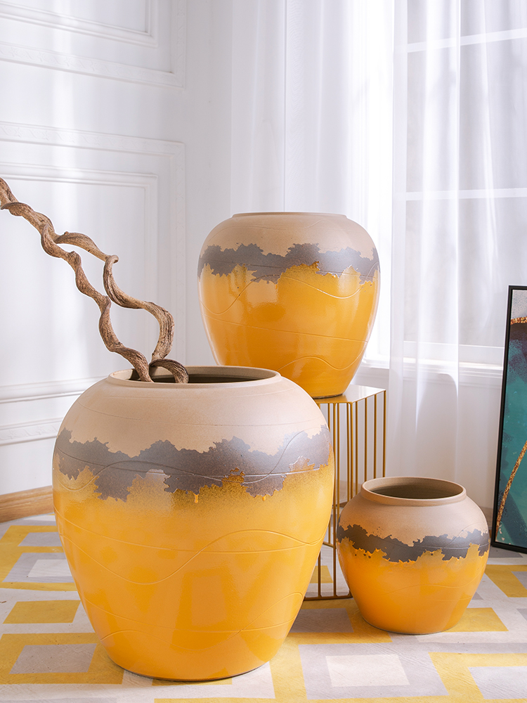 Jingdezhen ceramic flower implement vase desktop dried flower flower POTS to decorate the sitting room is I and contracted TV ark, furnishing articles