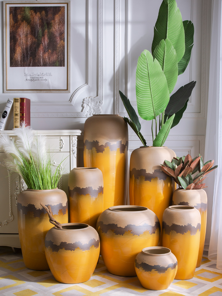 Jingdezhen ceramic flower implement vase desktop dried flower flower POTS to decorate the sitting room is I and contracted TV ark, furnishing articles