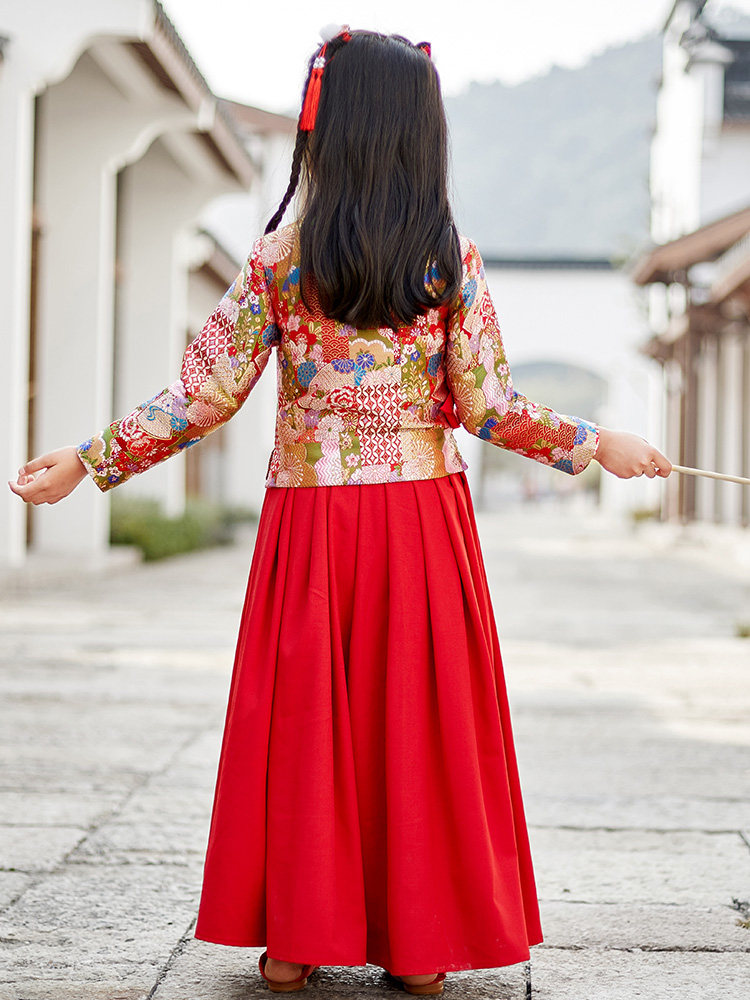 唐宋煮雨 女童汉服 上袄+下裙 图2