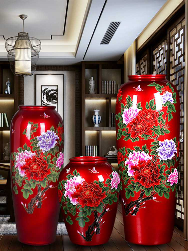 Jingdezhen ceramic glaze of large crystal vase home sitting room the opened flower arranging device decorative gift furnishing articles