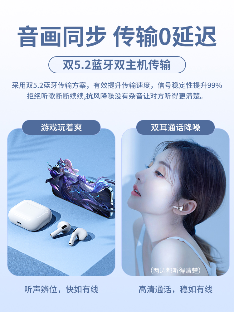 强北4代Airpods蓝牙耳机苹果安卓通用 图1
