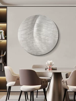 Nhà hàng hiện đại đơn giản treo tranh lối vào tròn phong cách wabi-sabi nền tường phòng khách bức tranh trang trí ánh sáng sang trọng mặt dây chuyền cao cấp