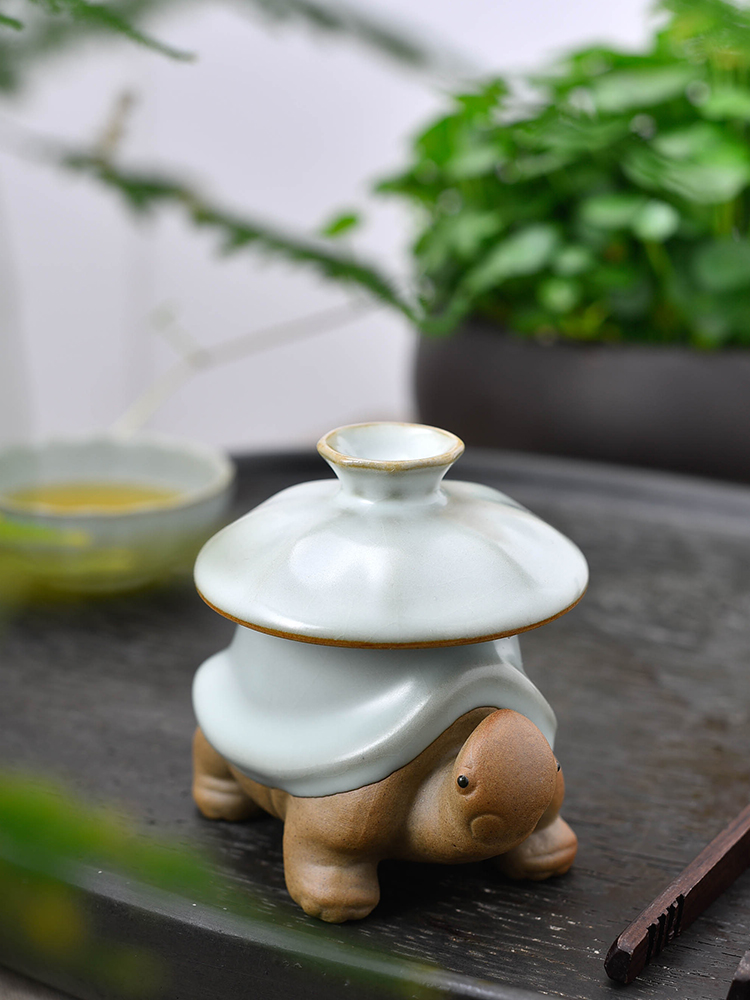 Your up longevity and pet turtle kung fu tea tea accessories ceramic pottery home furnishing articles play purple sand tea tea taking beauty