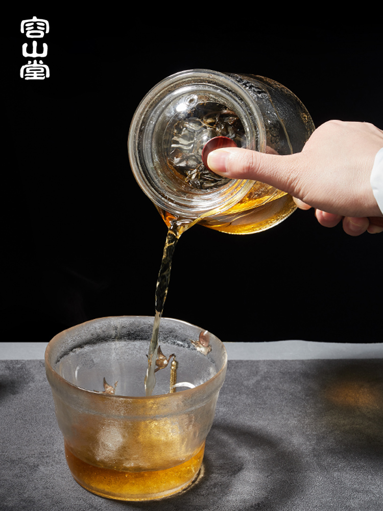 RongShan hall, the steam boiling tea glass teapot side electric TaoLu suit small household black tea steaming tea kettle