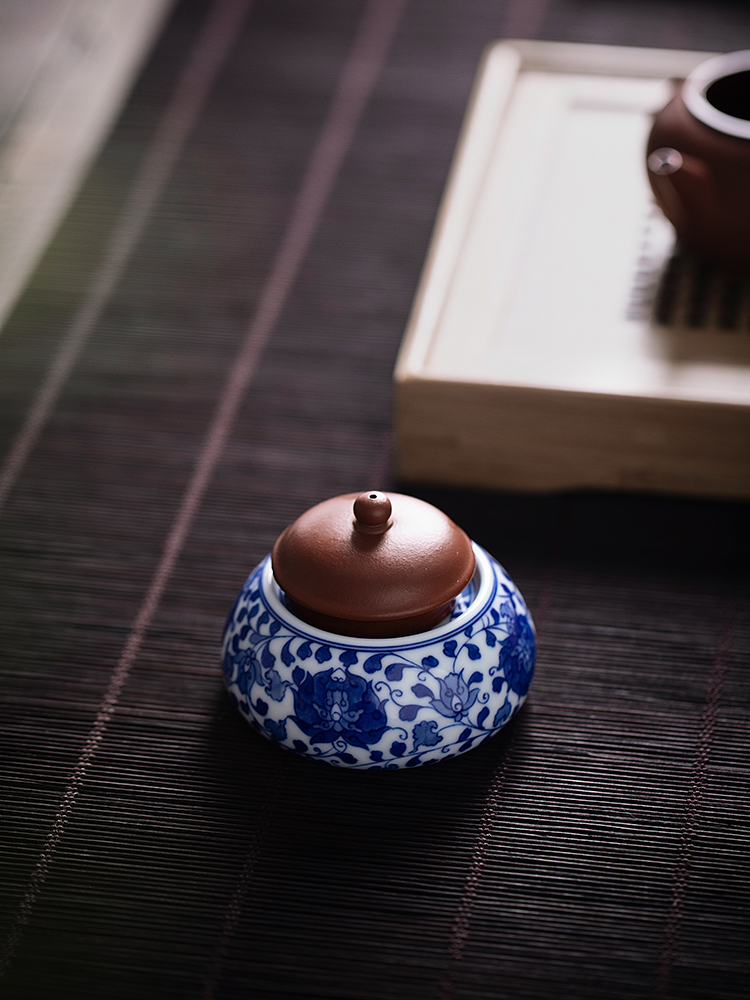 Cloud art of jingdezhen hand - made porcelain cover put incense inserted dual ceramic lid kung fu tea tea taking of spare parts