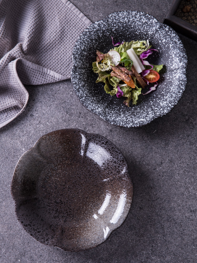 European restaurant tableware creative ceramic soup plate pattern plate of deep shallow dish salad bowl bowl dish dish home plate