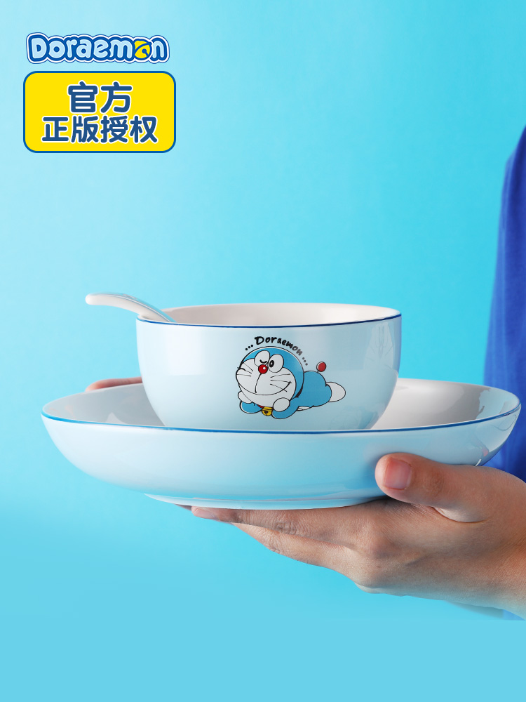 Doraemon Japanese - style tableware ceramic dishes creative move household jobs soup bowl GuoNianCai plate of A single plate